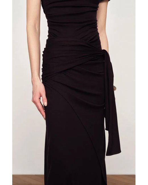 Fabrique Red Nhat Sculptural Ruched Dress