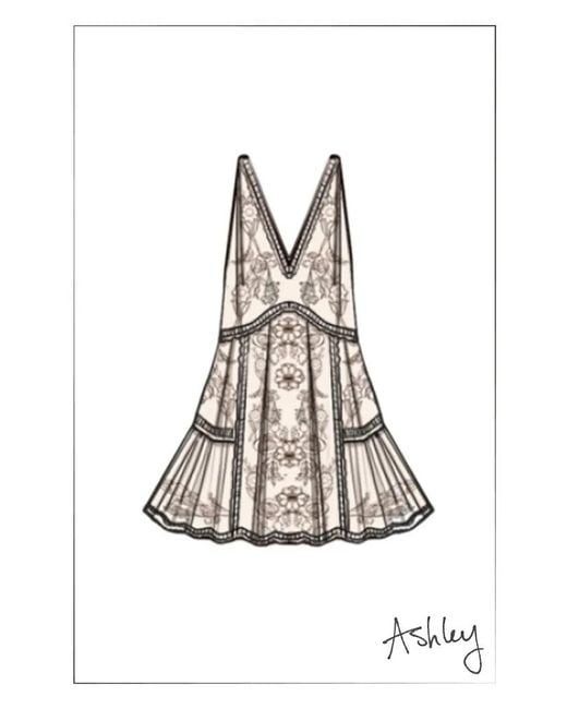 Fabrique Natural Aurelia Floral Lace Embroidery Sleeveless Dress