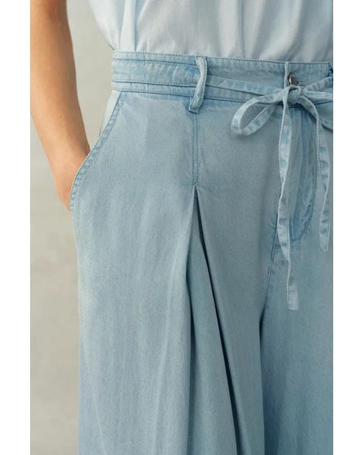 Fabrique Blue Ivy Elasticated Waist Wide-Leg Jeans
