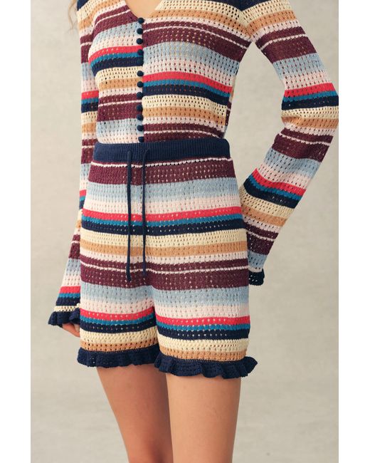 Fabrique Black Mavis Multi Stripe Knit Shorts