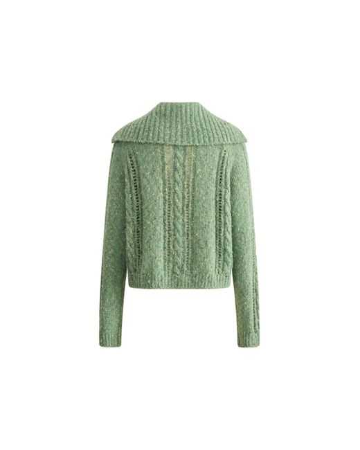 Fabrique Green Rosalina Convertible Shawl Collar Cardigan
