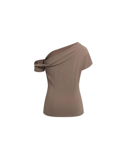 Fabrique Blue Hazel Ruched One Shoulder Top