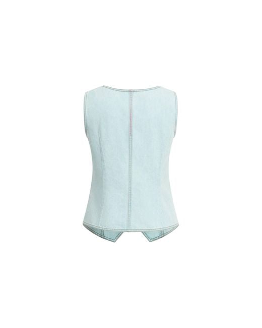 Fabrique Blue Jean Handwork Bead Denim Vest Top