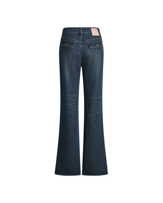 Fabrique Blue Coco Slit Hem Flared Jeans