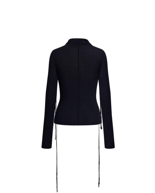 Fabrique Black Sibyl Turtleneck Fitted Top