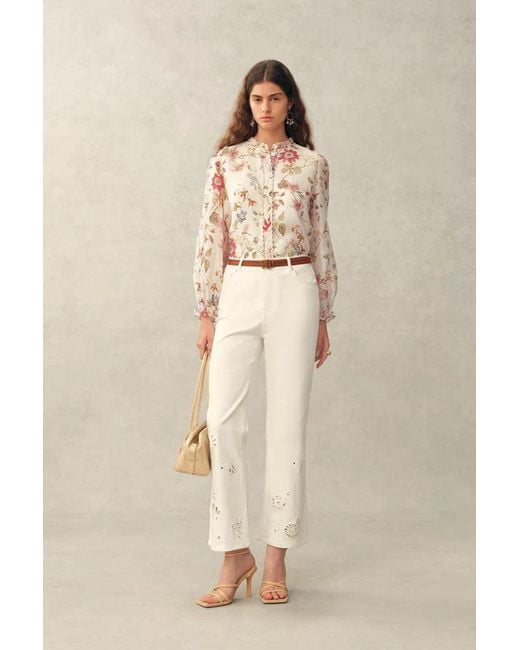 Fabrique Natural Adelaide Handpainted Floral Blouse