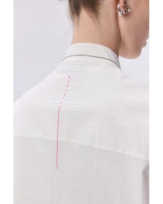 Fabrique White Tuxedo Wing Collar Shirt