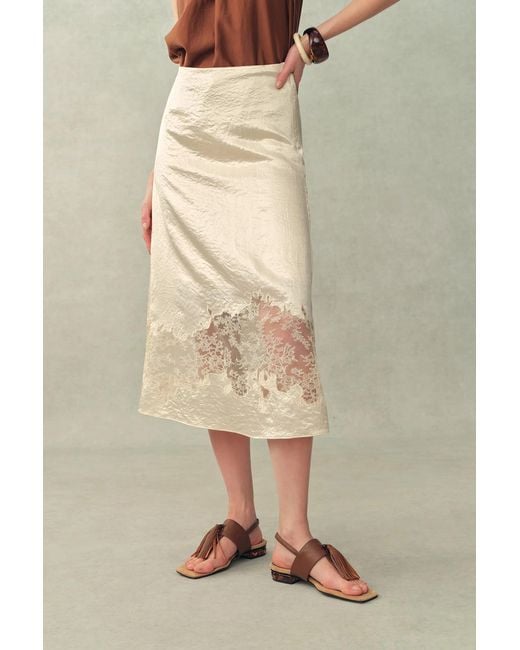 Fabrique Natural Aurelia Laced Cutout Skirt