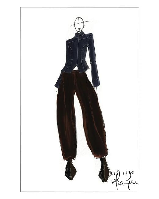 Fabrique Blue Ivy Herringbone Cinched Waist Jacket