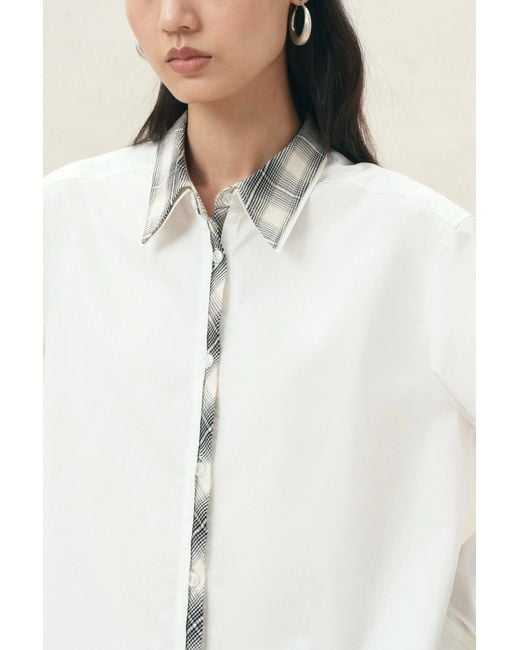 Fabrique Natural Riley Plaid Embroidery Oversized Shirt