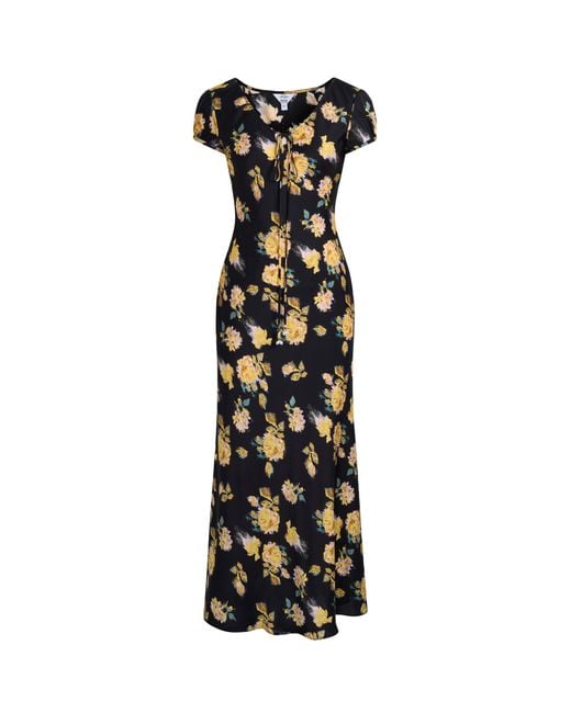 Fabrique Natural Maggie Handpainted Floral Cinched Waist Dress