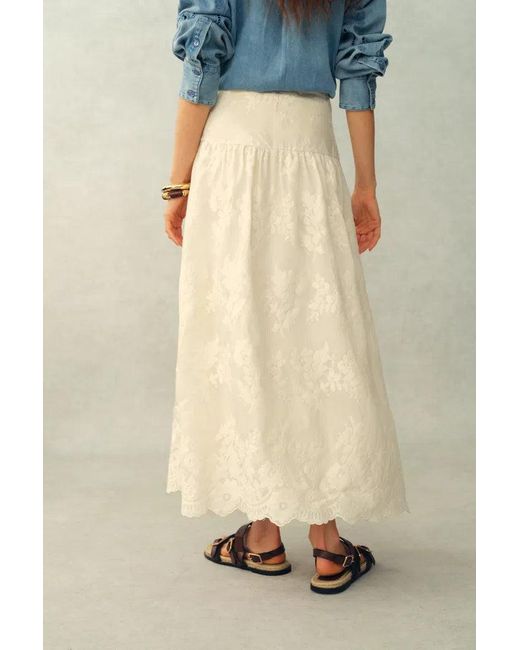 Fabrique Natural Viola Lace Ribbon Sleeveless Top And Skirt Matching Set