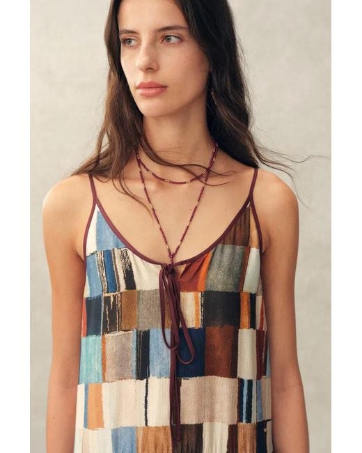 Fabrique Natural Morven Mosaic-Print Robe Dress