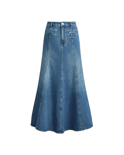 Fabrique Blue Quilla A-Line Midi Skirt