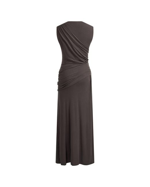 Fabrique Natural Delilah Asymmetric Draped Sleeveless Dress