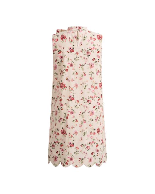 Fabrique Natural Thea Bow Tie Hand Painted Floral Sleeveless A Line Dress