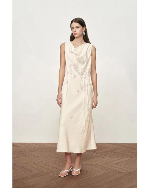 Fabrique Natural Phoebe Sleeveless Cowl Neck Dress