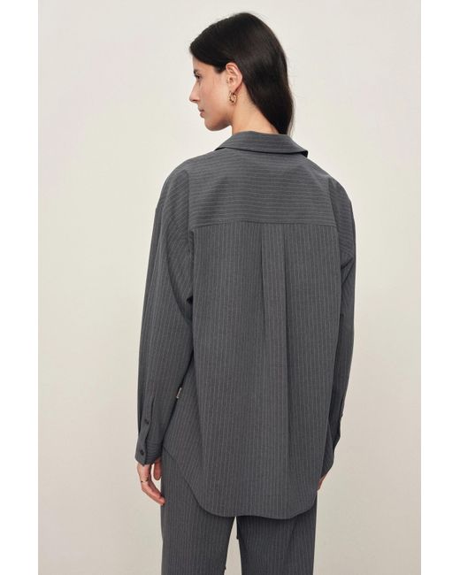 Fabrique Black Isabella Pinstriped Shirt