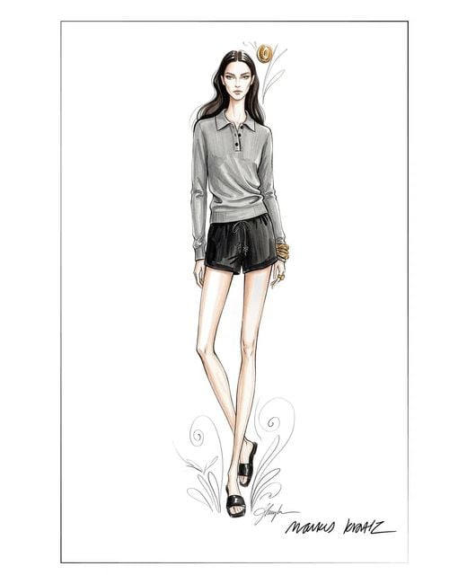 Fabrique Natural Zoe Cinched Waist Polo Top