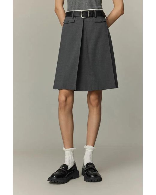 Fabrique Gray Aurora Pleated Skort