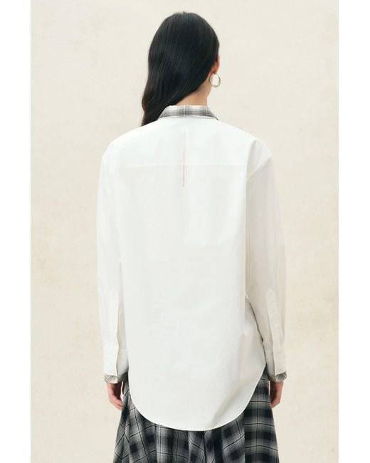 Fabrique Natural Riley Plaid Embroidery Oversized Shirt