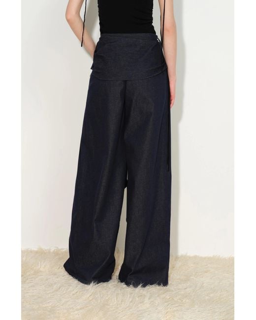 Fabrique Blue Jayne Belted Wide Leg Jeans
