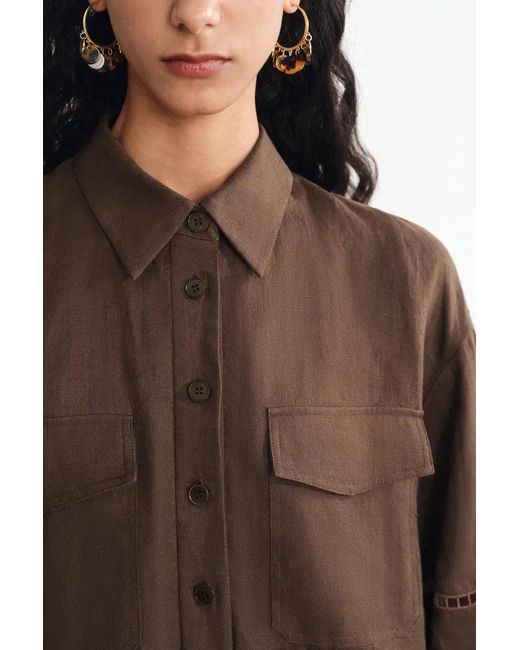 Fabrique Riley Openwork Embroidery Shirt Dress | Lyst UK