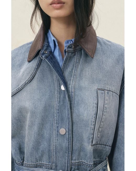 Fabrique Blue Romy Belted Barn Jacket