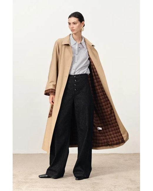 Fabrique Natural Barga Single Breasted Long Trench Coat