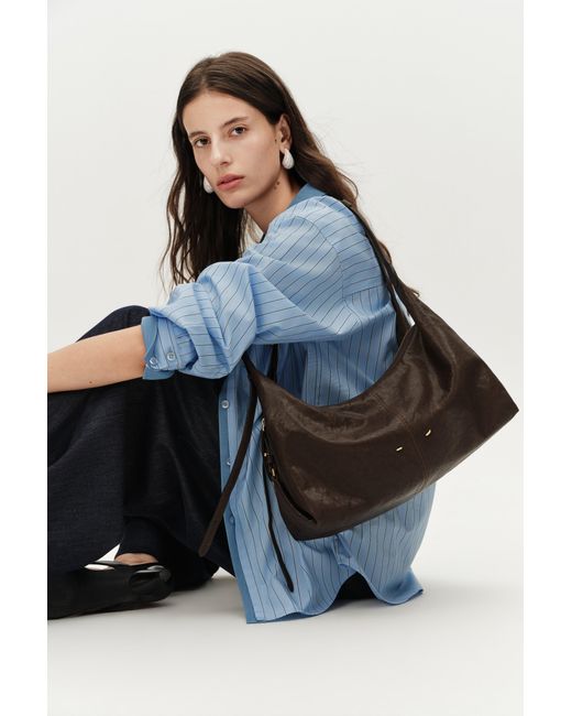 Fabrique White Aura Slouchy Hobo Bag