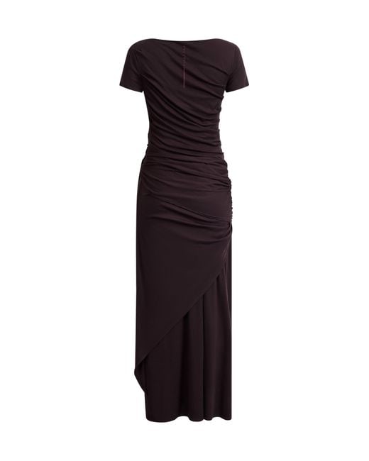 Fabrique Red Nhat Sculptural Ruched Dress