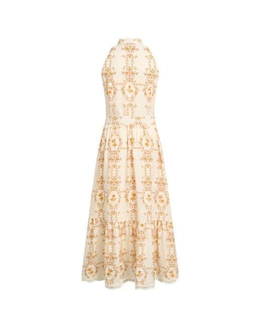 Fabrique Natural Wendy Floral Embroidery Belted Sleeveless Dress