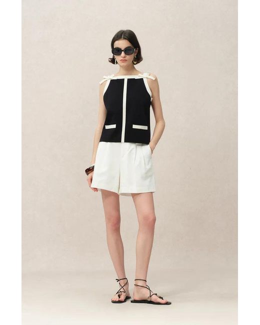 Fabrique Women's Natural Andy Bow Sleeveless Top