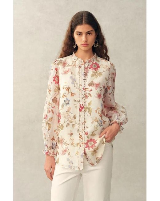 Fabrique Natural Adelaide Handpainted Floral Blouse