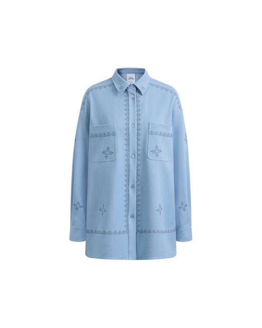 Fabrique Blue Helia Embroidery Shirt