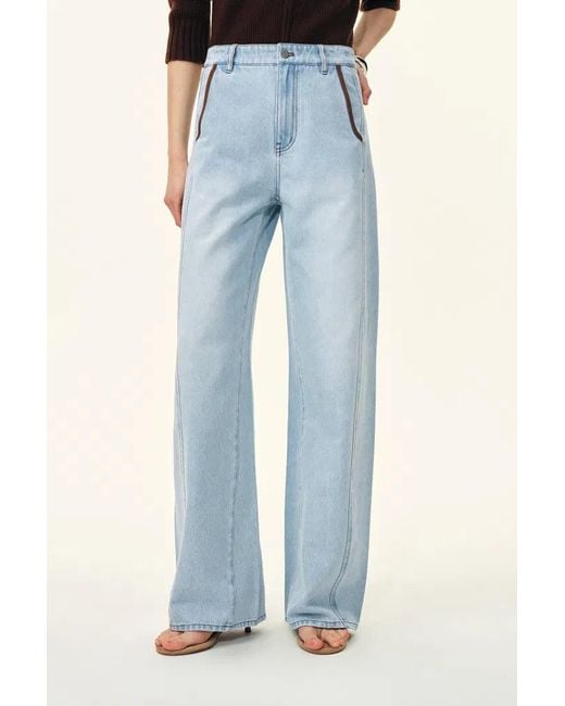 Fabrique Blue Luna Patchwork Soft Barrel Leg Jeans