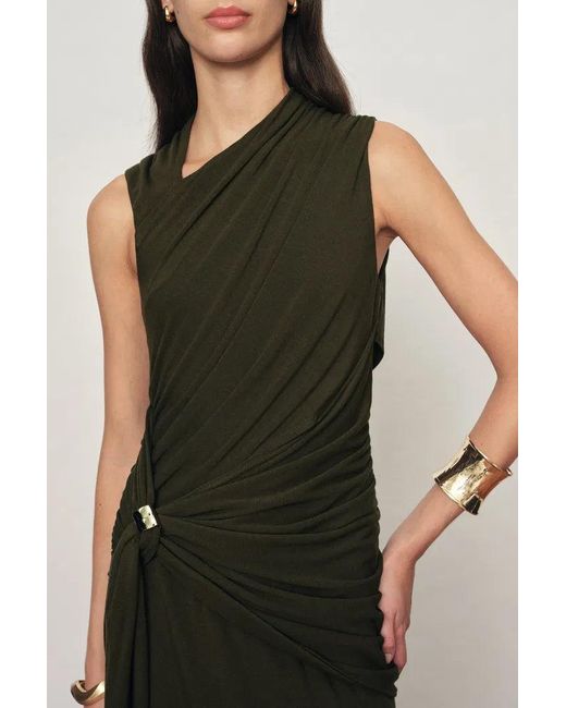 Fabrique Natural Delilah Asymmetric Draped Sleeveless Dress