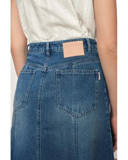 Fabrique Blue Quilla A-Line Midi Skirt
