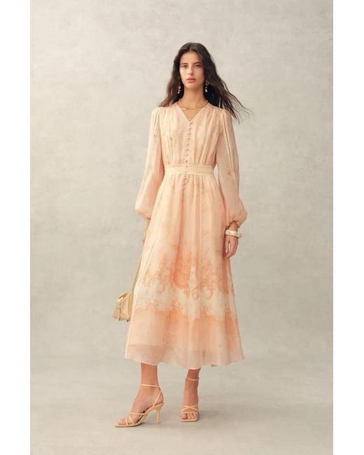 Fabrique Natural Anne Handpainted Floral Lace Dress
