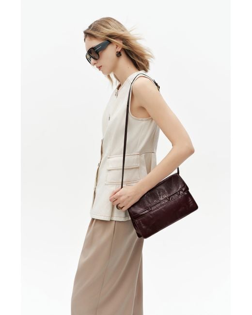 Fabrique Red Soft Rialto Double Flap Bag
