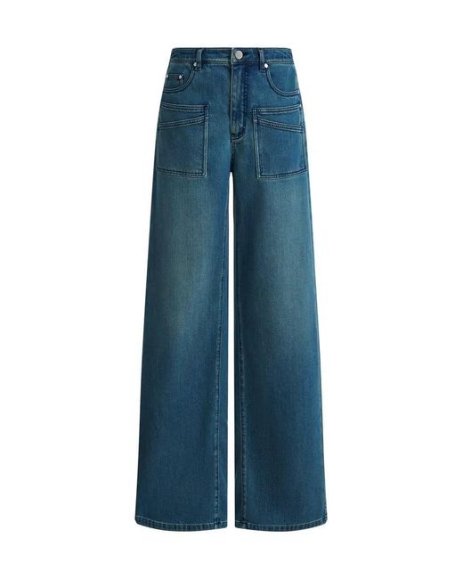 Fabrique Blue Carrie Front Pocket Washed Straight Jeans