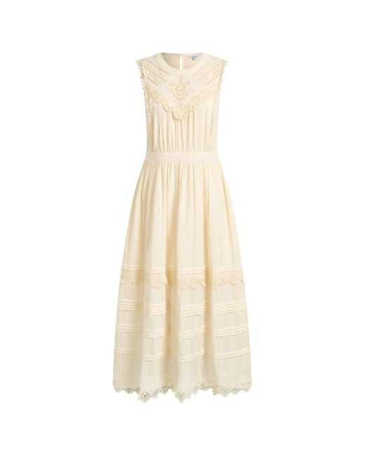 Fabrique Natural Luna Eyelet Lace Embroidered Sleeveless Dress