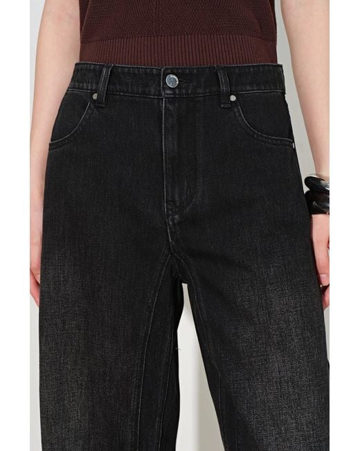 Fabrique Black Glaire Curved Yoke Wide Leg Jeans