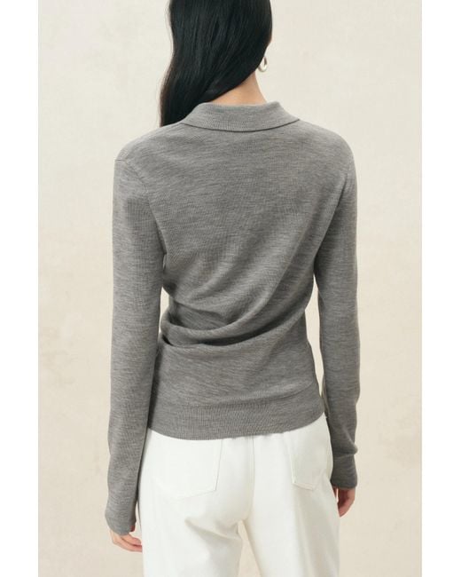 Fabrique Natural Zoe Cinched Waist Polo Top