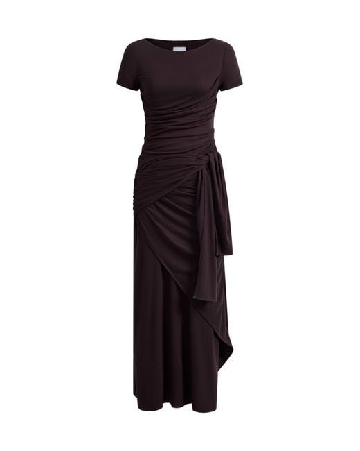 Fabrique Red Nhat Sculptural Ruched Dress