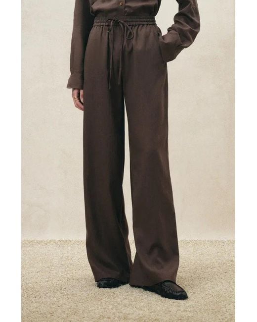 Fabrique Black Faye Drawstring Wide Leg Pants