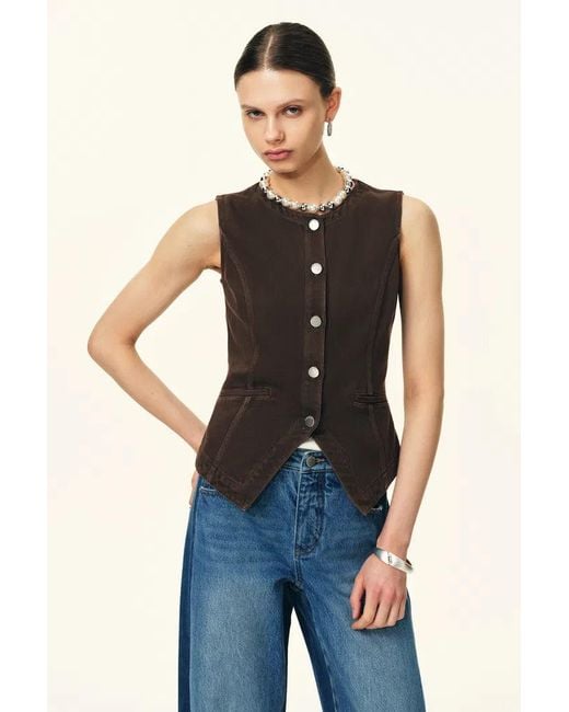 Fabrique Multicolor Elodie Fitted Round Neck Sleeveless Vest Top And Skirt Matching Set