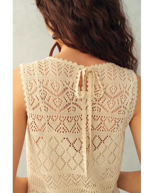 Fabrique Brown Beatrice 3D Floral Openwork Top
