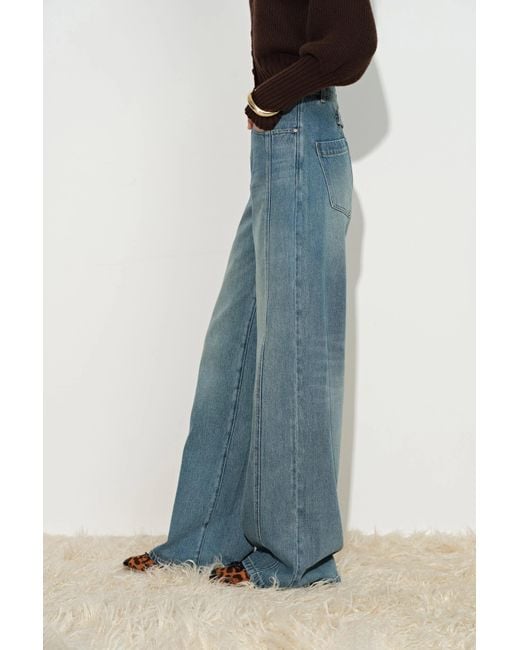 Fabrique Blue Bert Buckle Back Barrel Leg Jeans