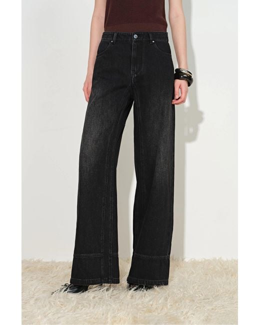 Fabrique Black Glaire Curved Yoke Wide Leg Jeans